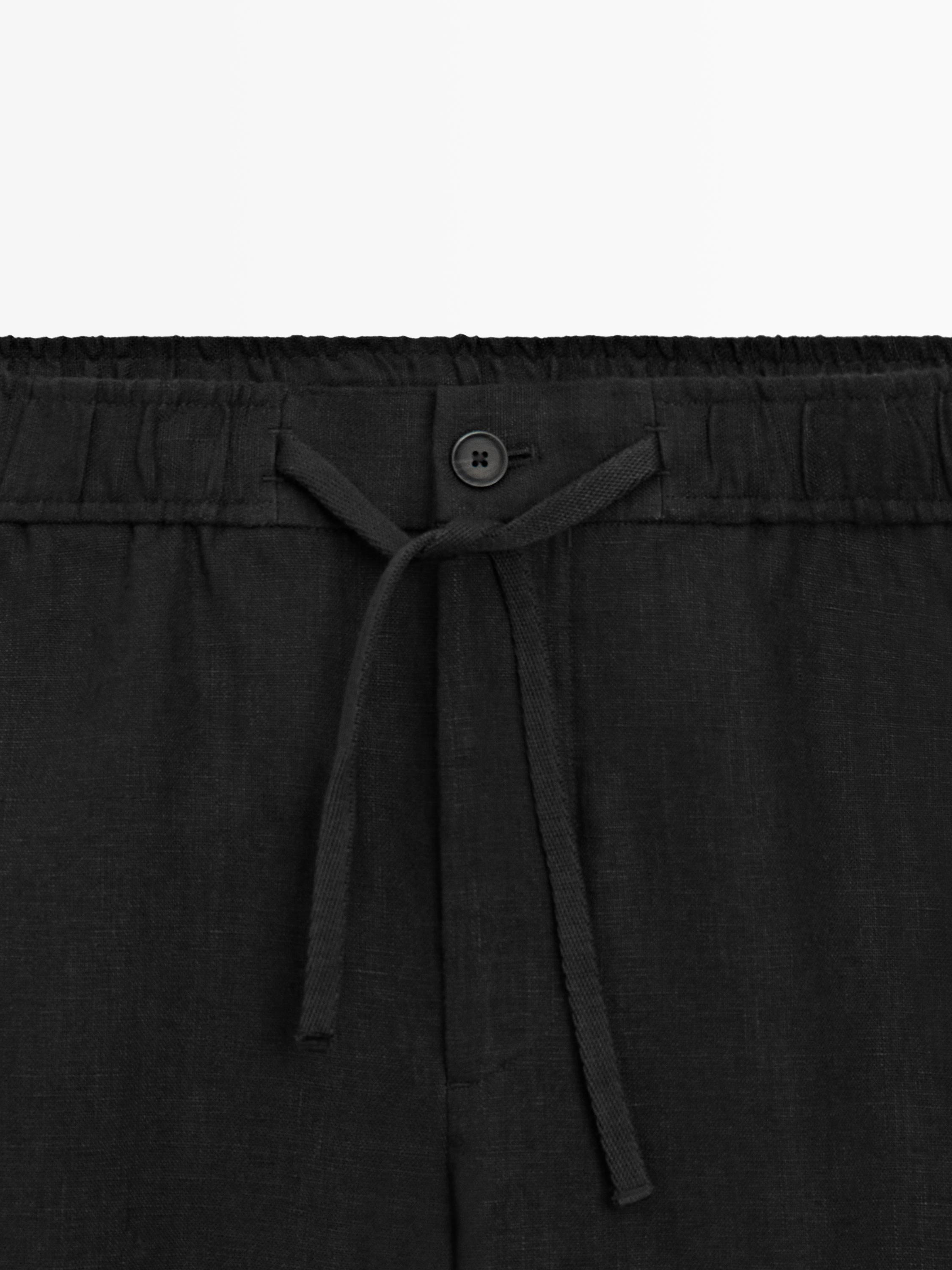 Linen jogger fit pants