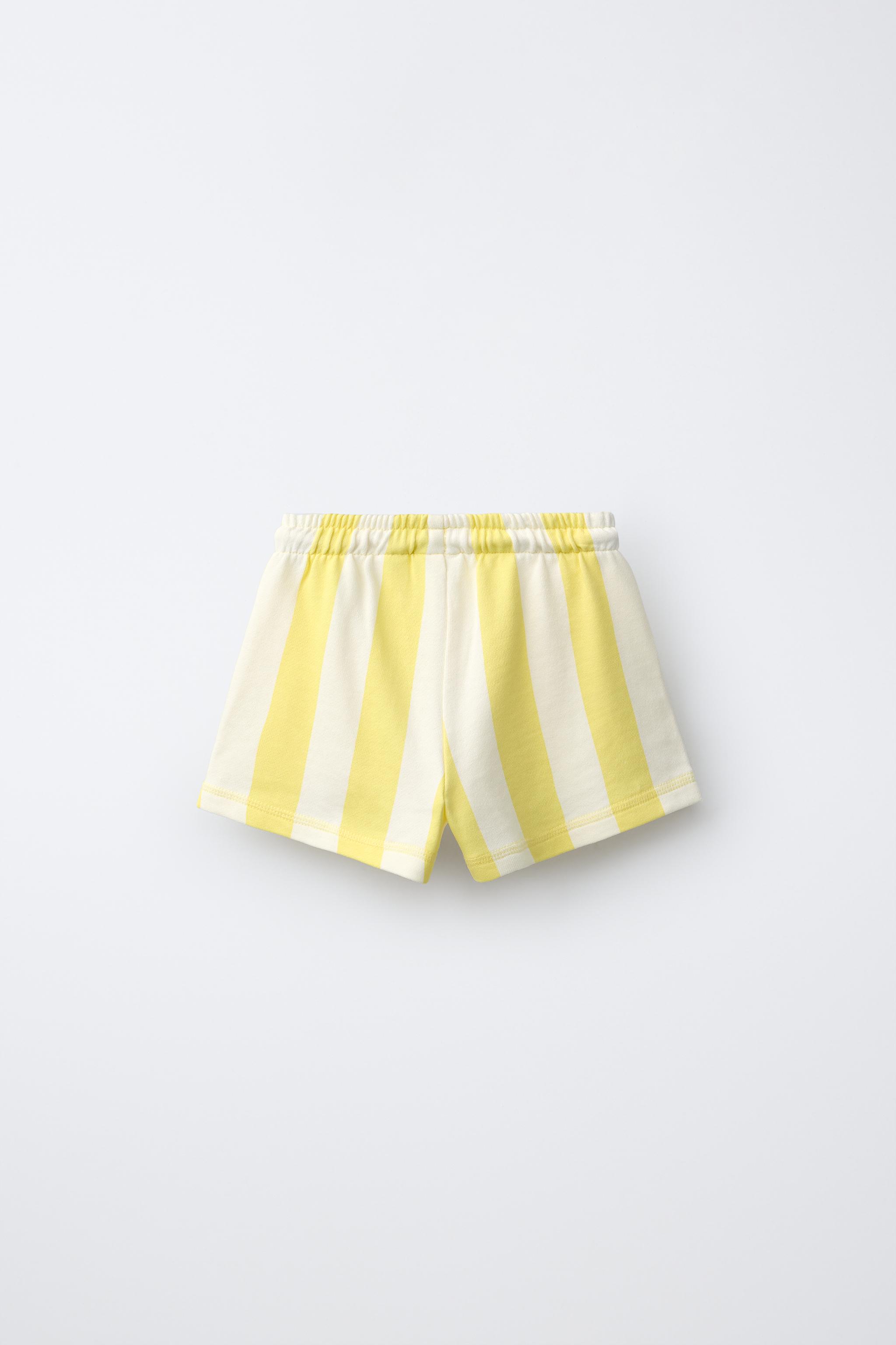 SHORT EN MOLLETON À RAYURES