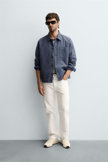 BOXY FIT DENIM SHIRT - Bluish by Zara