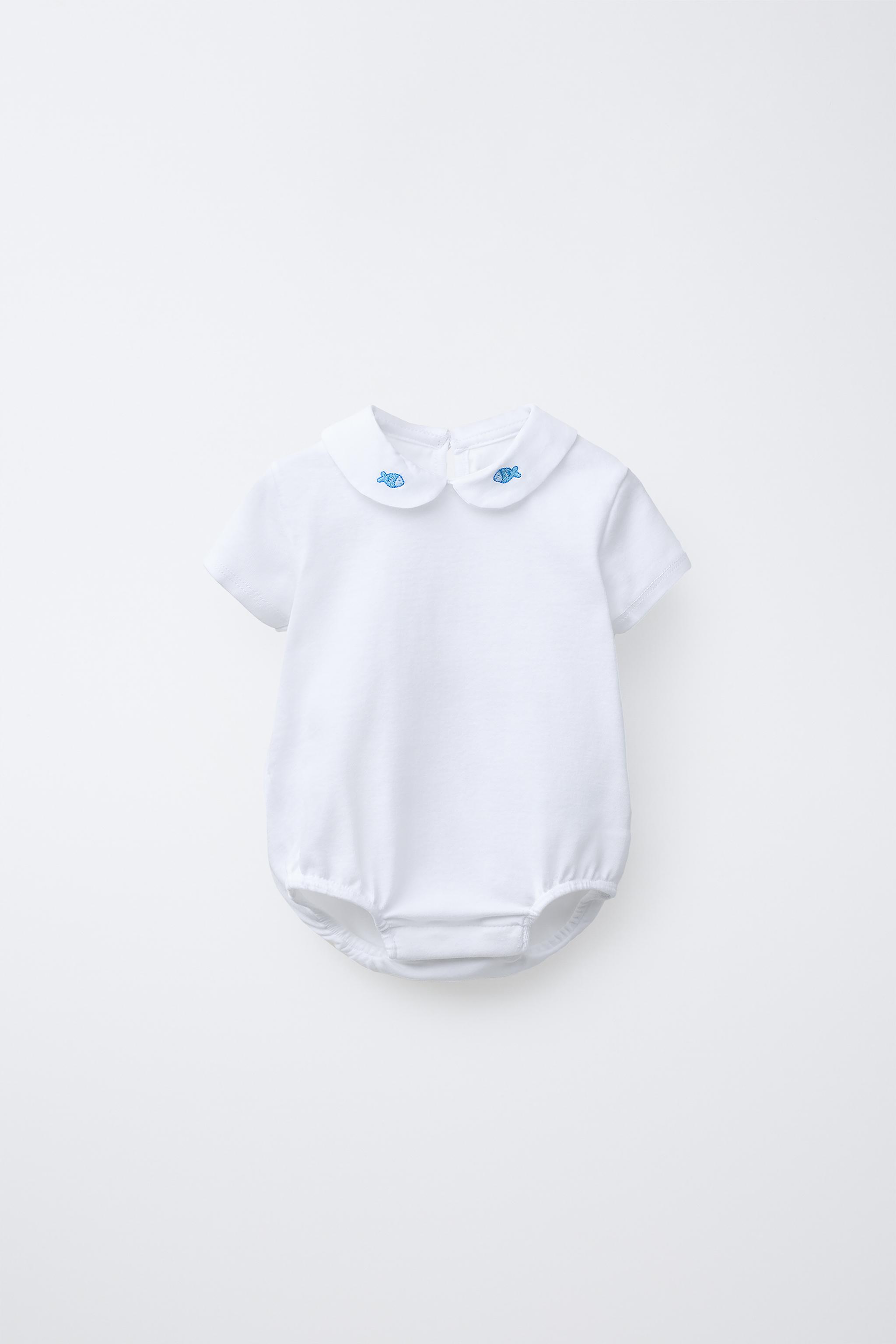 魚の刺繍入りボディスーツ - オフホワイト | ZARA Japan / 日本