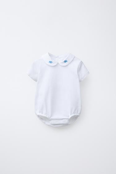 Zara BODI SA VEZOM RIBICA – prljavobela