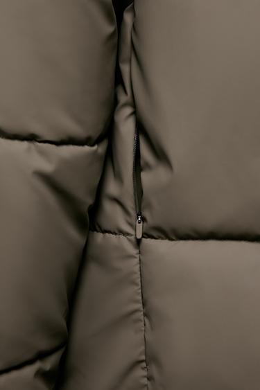 DOUDOUNE COURTE EN TISSU EFFET GOMME COUPE-VENT - Marron / Taupe de Zara - Image 8