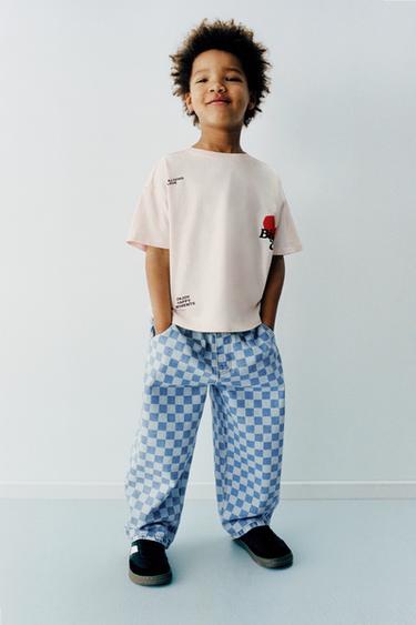 T-SHIRT WITH HEART AND SLOGAN PRINT - Ecru by Zara