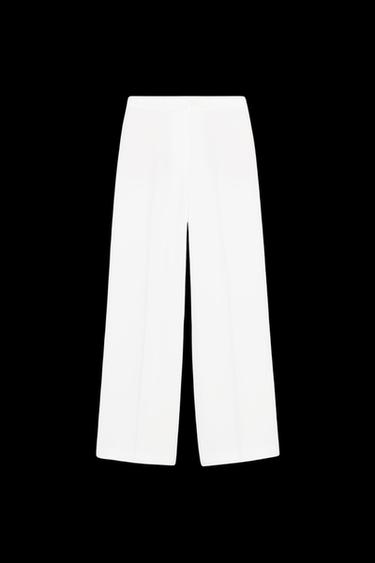 WIDE-LEG TROUSERS WITH ELASTIC WAIST - Oyster-white by Zara - Image 0