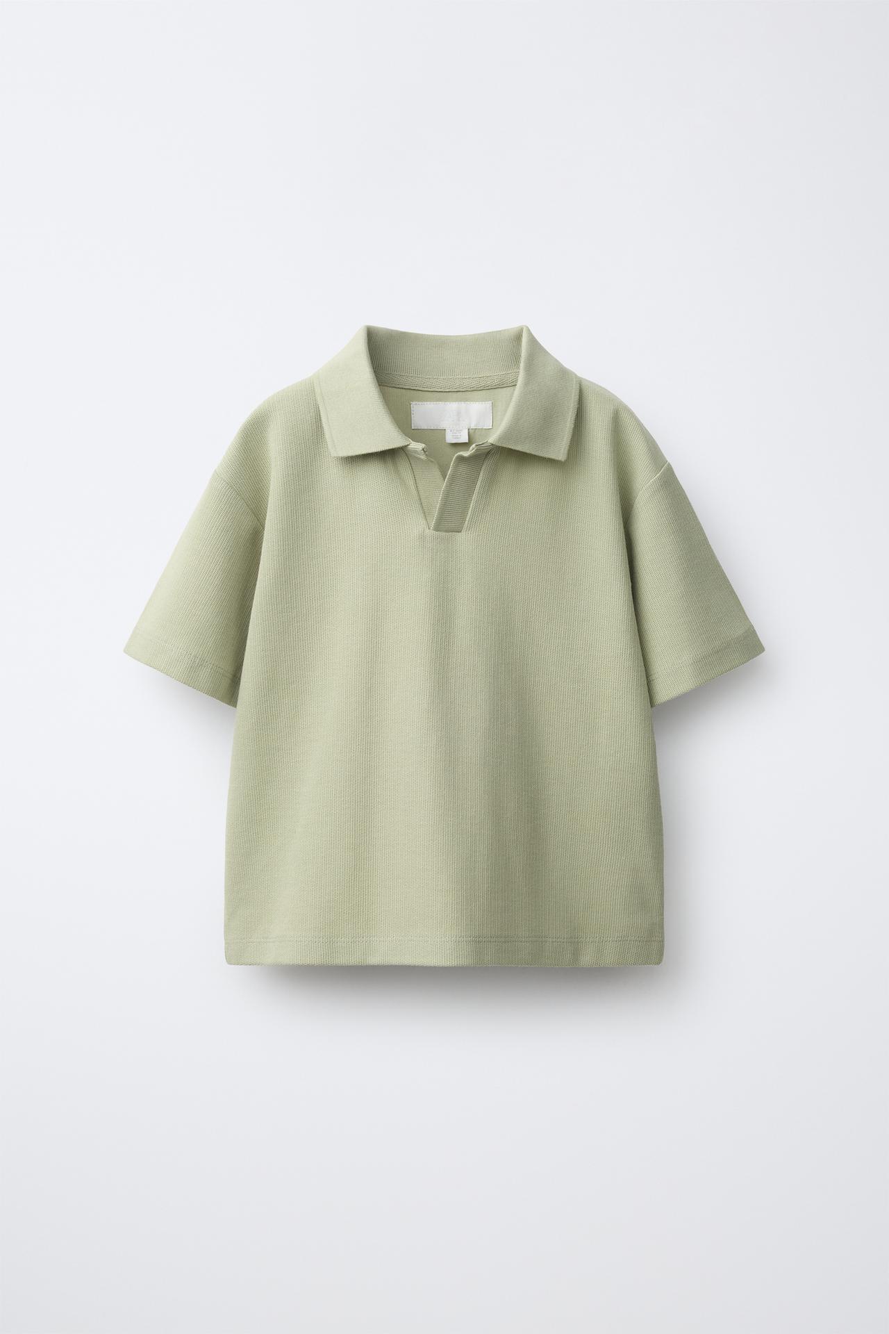 SOLID POLO SHIRT — Light khaki
