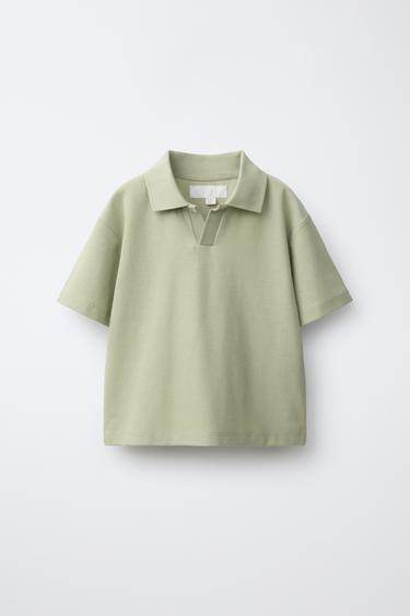PLAIN POLO SHIRT - Light khaki by Zara - Image 0