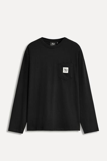 Zara 50TH ANNIVERSARY POCKET PATCH T-SHIRT - Black