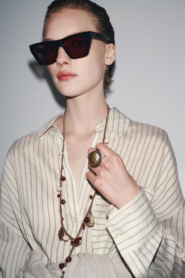MAXI RING WITH GLITTER TEXTURE - Gold / Silver by Zara - Image 0