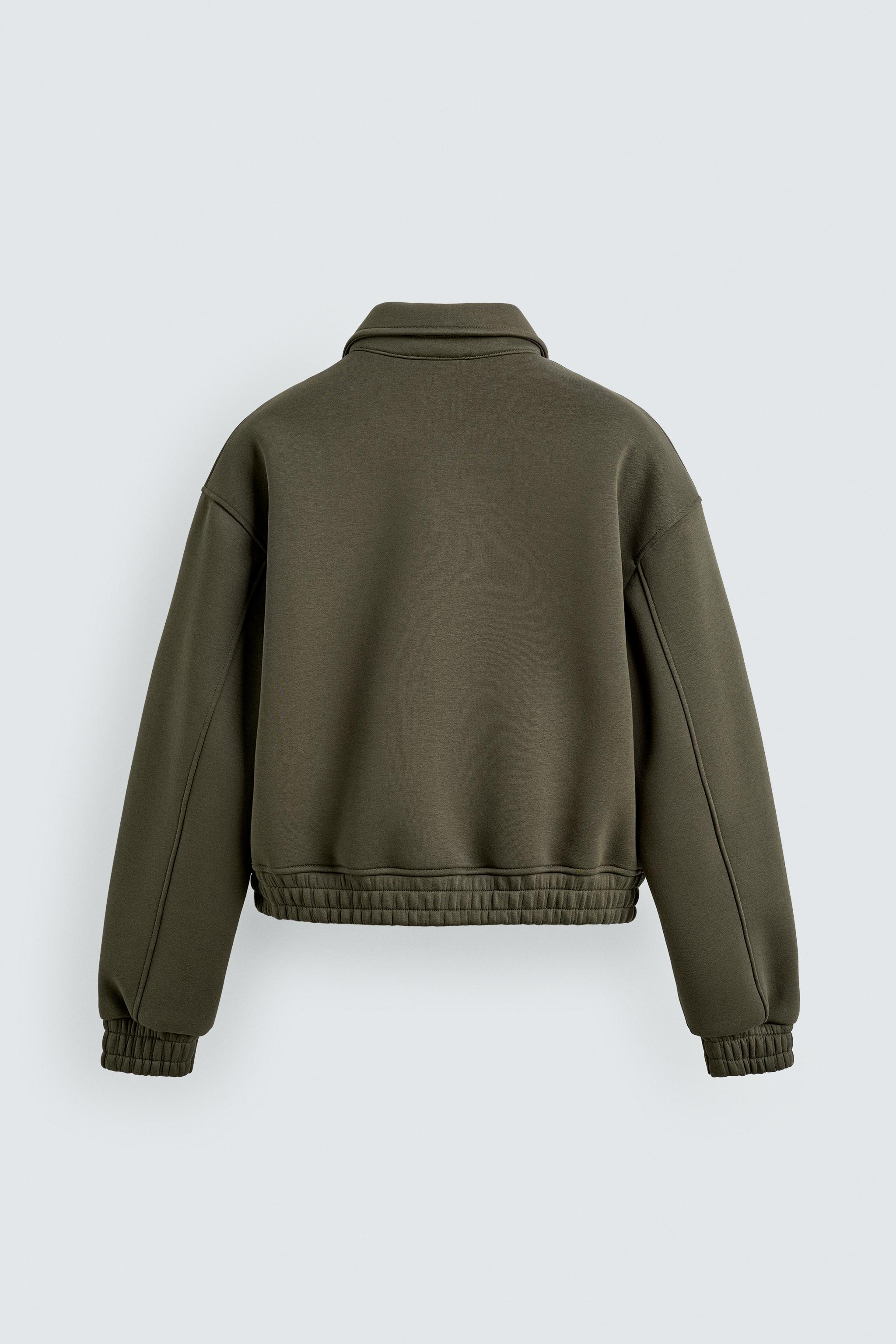 クロップドフィットテクニカルジャケット - オリーブグリーン | ZARA