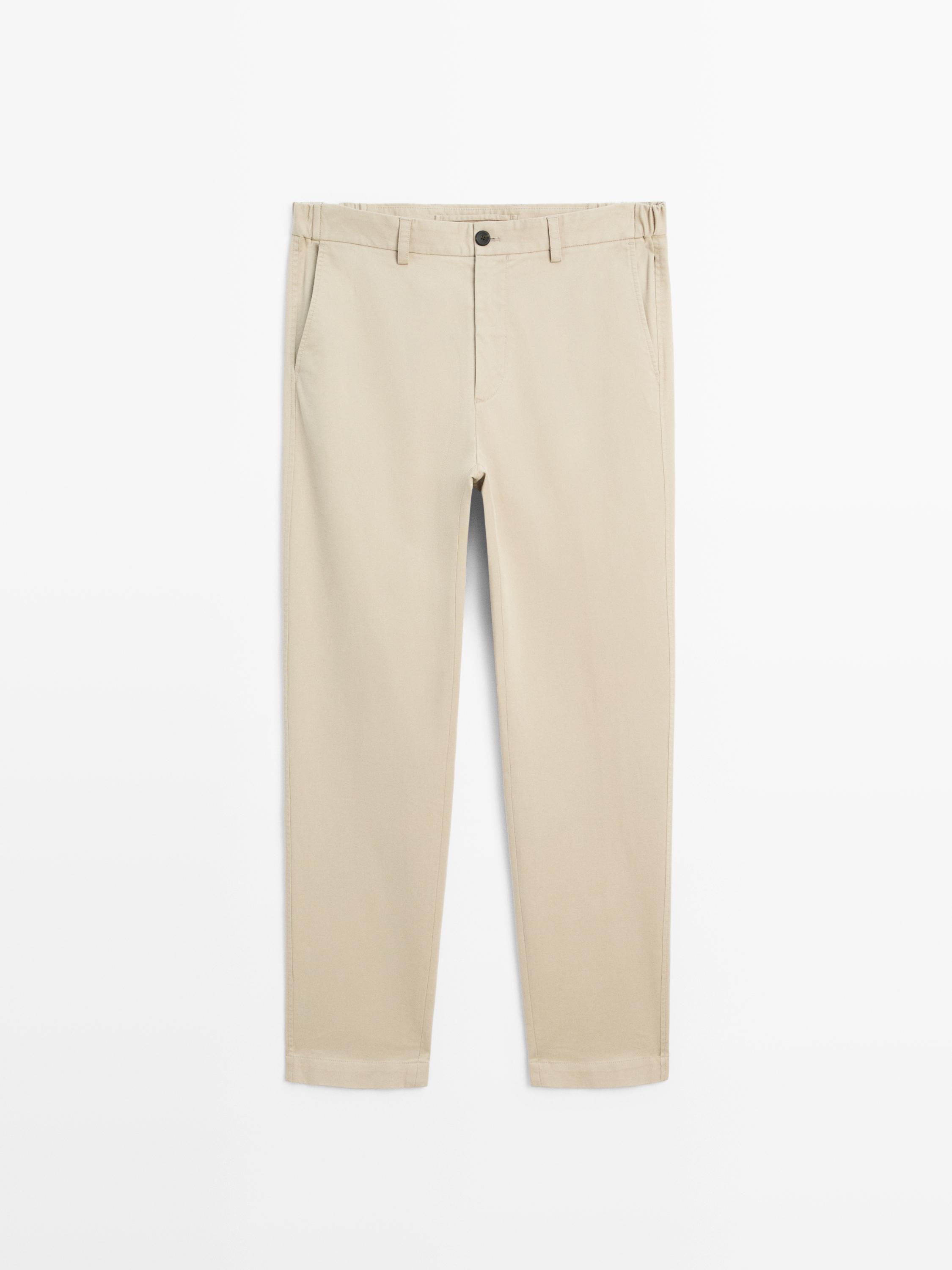 Slim fit trousers with elastic side detail
