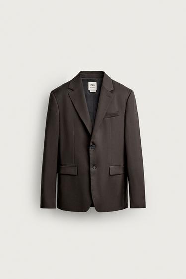 BLAZER TRAJE 100% LANA - Marrón de Zara