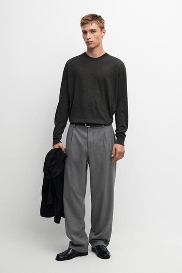 Zara Wool blend cool wool darted pants - Mid-gray - Image 0