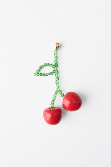 Zara CHERRY BEAD EARRINGS - Red
