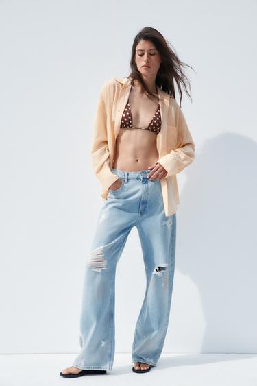 CAMISA OVERSIZE GASA - Mandarina de Zara - Imagen 0