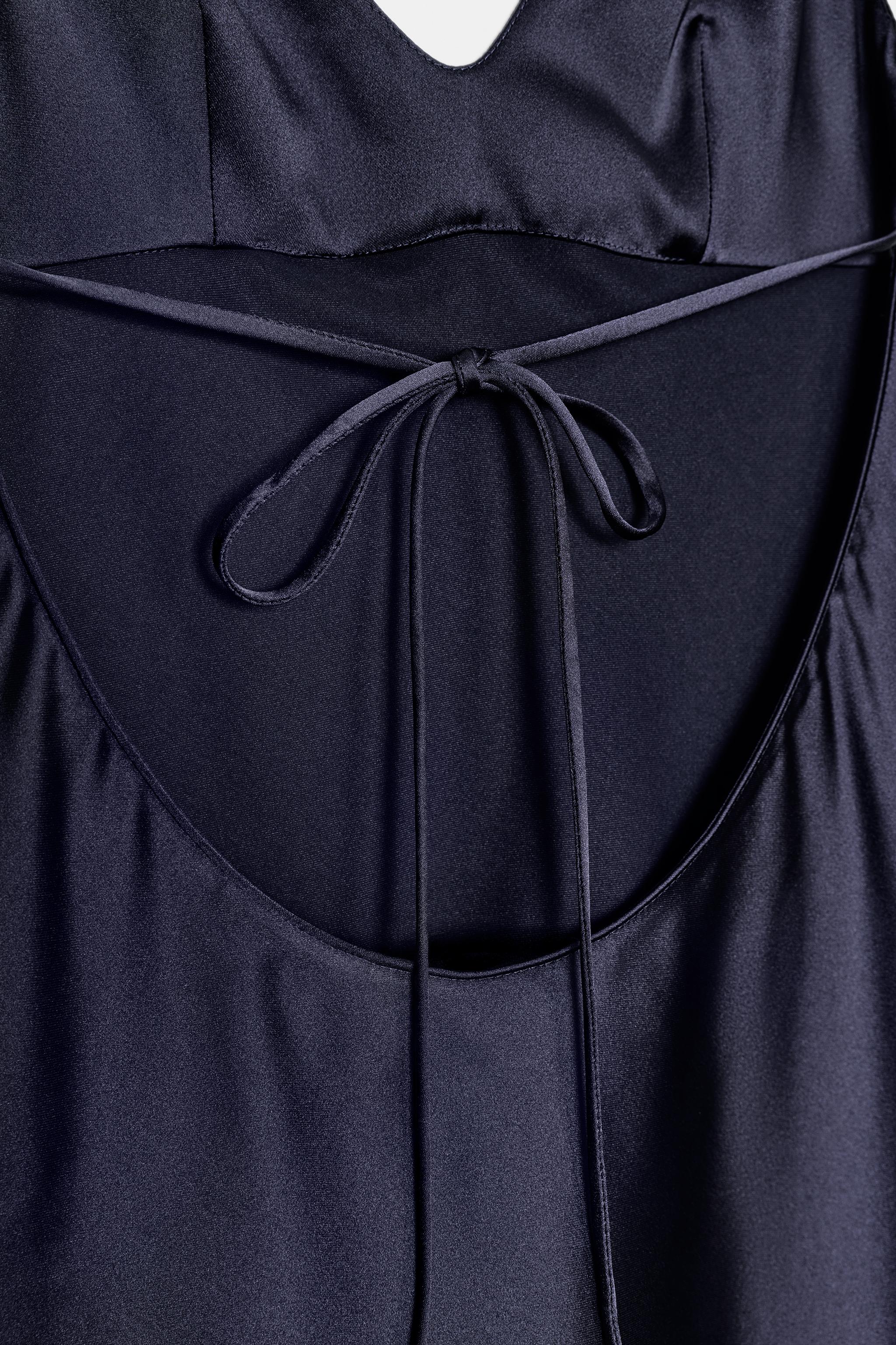 SATIN ASYMMETRIC LACE DRESS