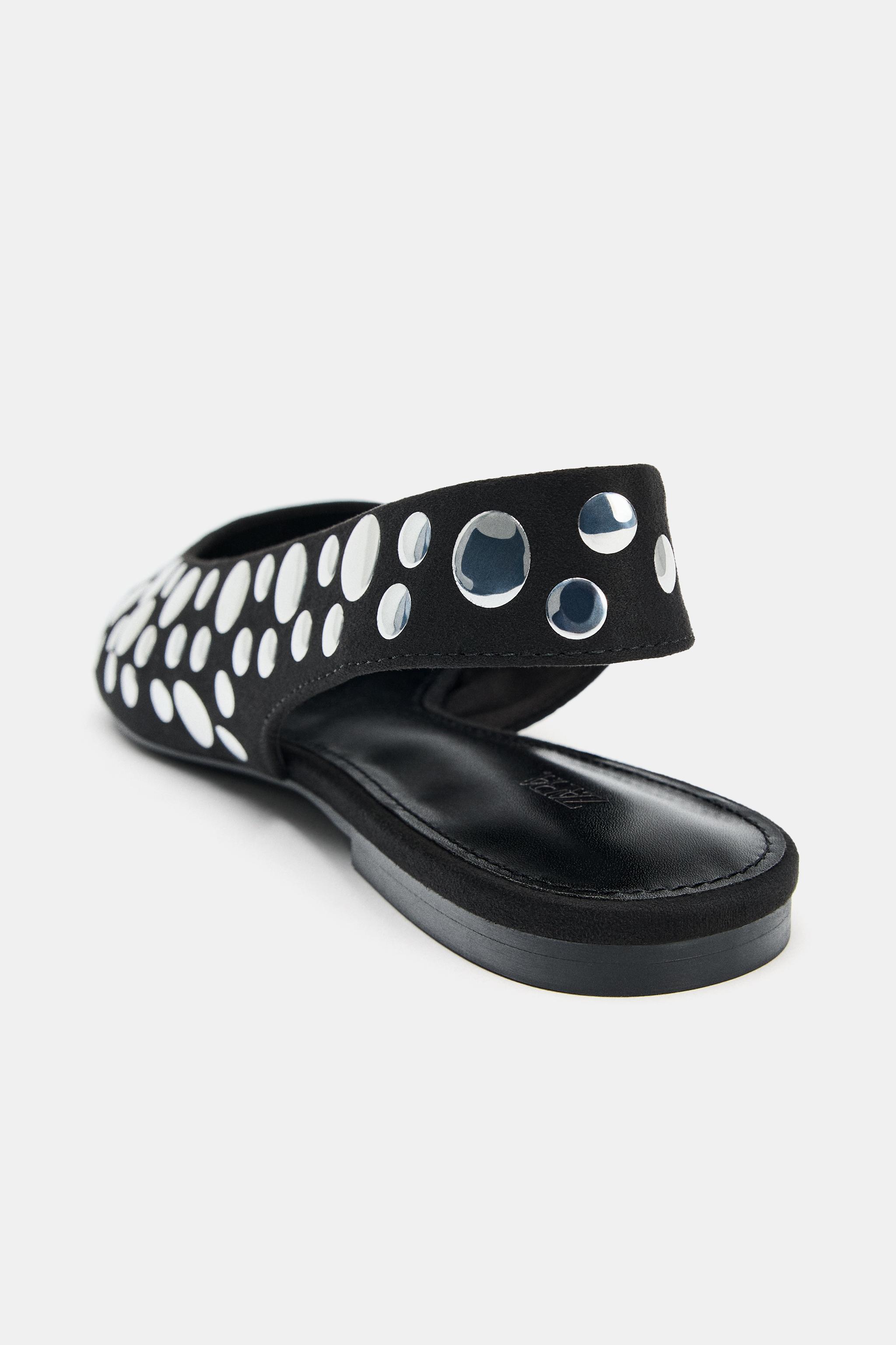 STUDDED SLINGBACK FLATS