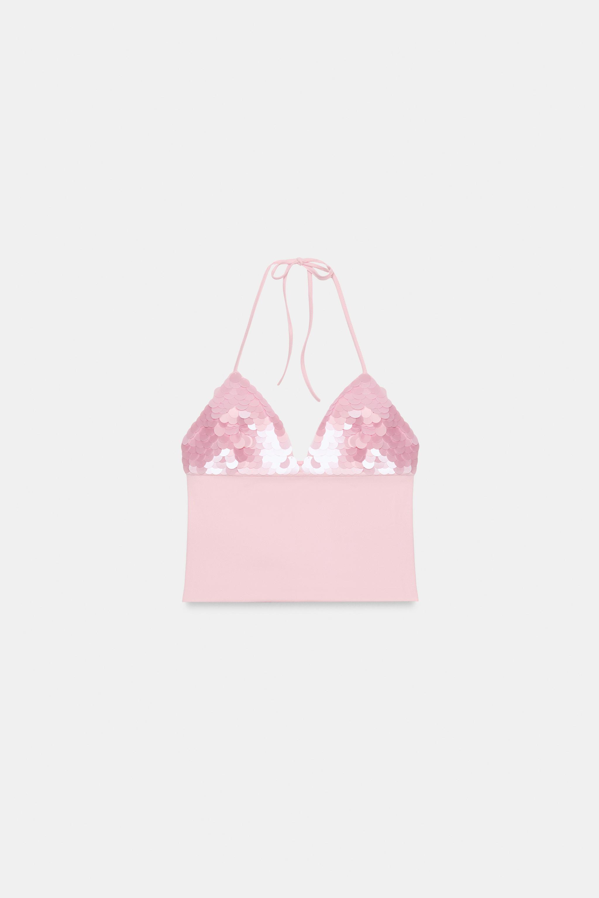 COMBINED SEQUIN HALTER TOP