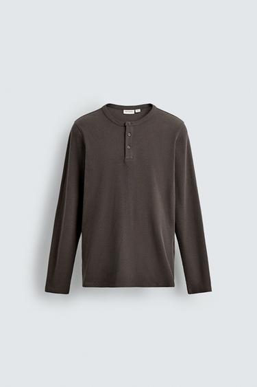 PLAYERA ALGODÓN - CÁÑAMO CUELLO BOTONES - Tierra de Zara
