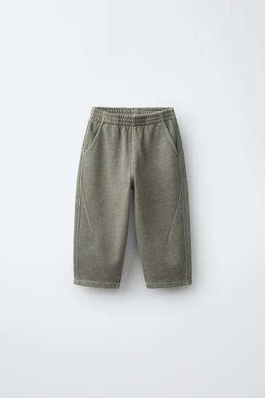 PANTALON BARREL UNI - Kaki de Zara