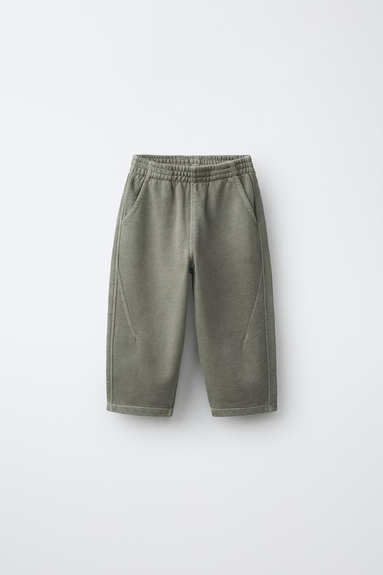 SOLID BARREL PANTS — Khaki