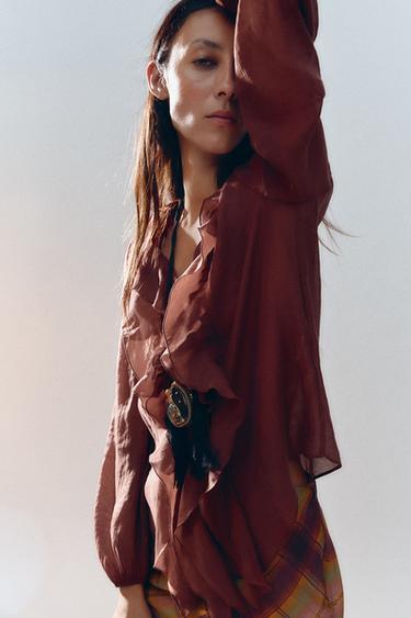 CAMISA VOLANTES ZW COLLECTION - Teja de Zara