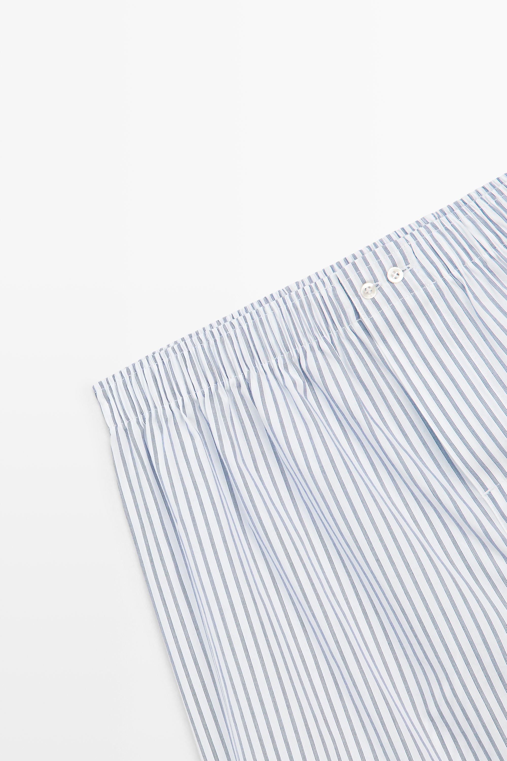 100% cotton striped boxers — White