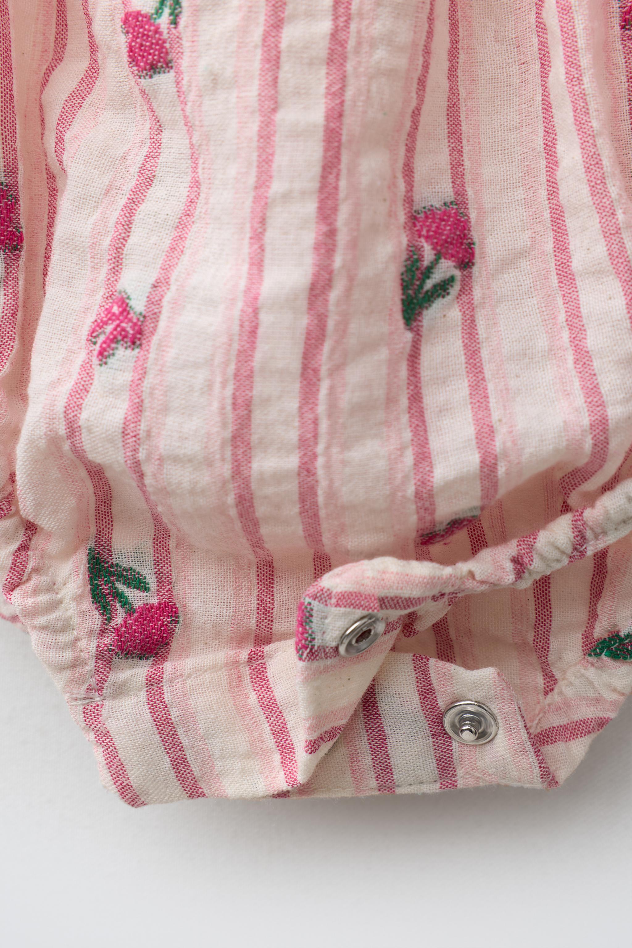 Детские комбинезоны Zara STRIPED AND TULIP ROMPER — фото 5
