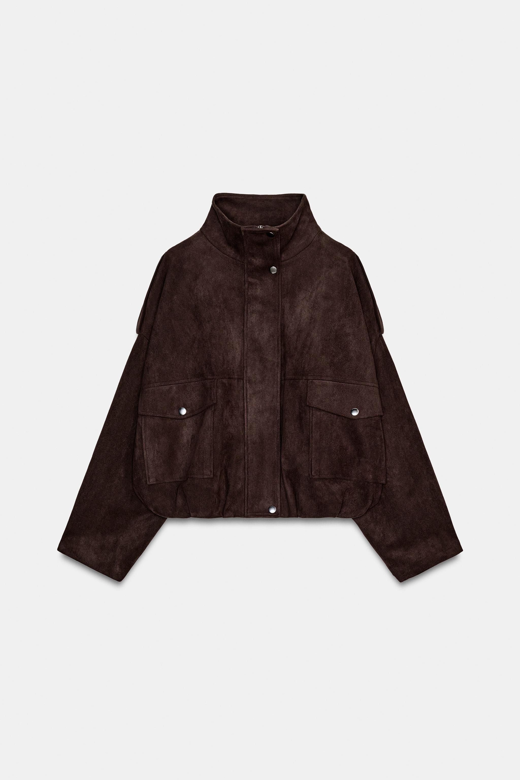 VESTE EFFET DAIM AVEC PATTES