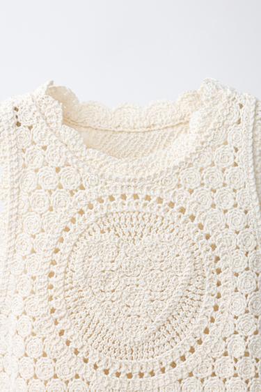 TOP EN CROCHET CŒUR - Écru de Zara - Image 2
