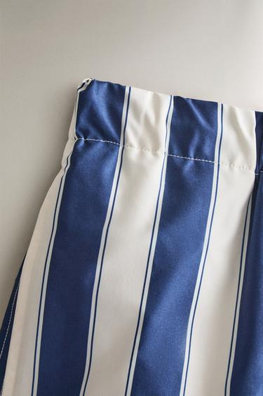 STRIPED BEACH SWIMMING TRUNKS - Blue by Zara - Image 1