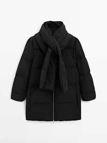 Zara Water-repellent puffer jacket - Black