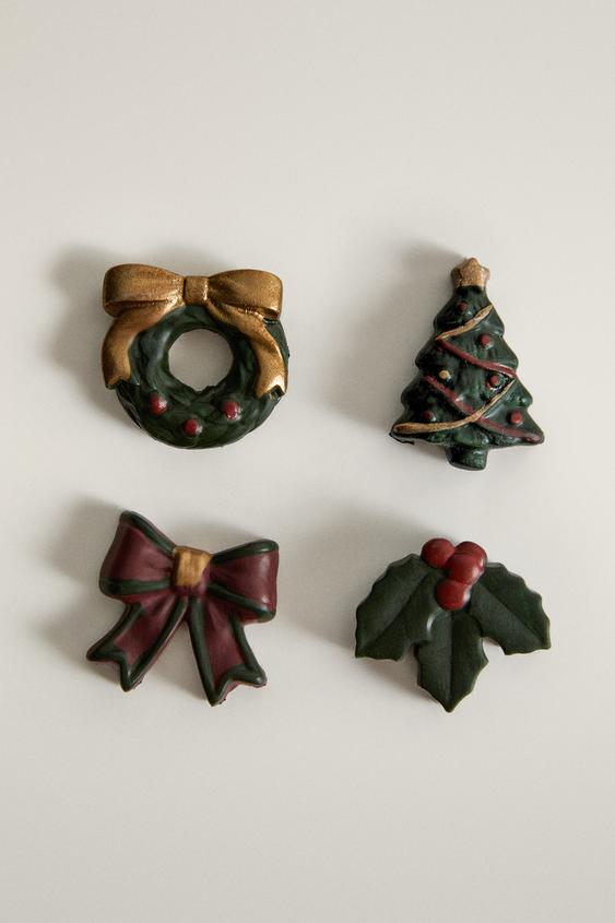 WEIHNACHTS-KERZEN-ANSTECK-SET (4ER-PACK) - Weinrot von Zara - Bild 0