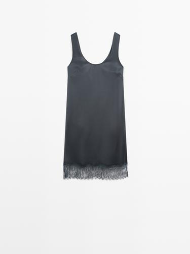 Zara Short flowing satin dress - 452