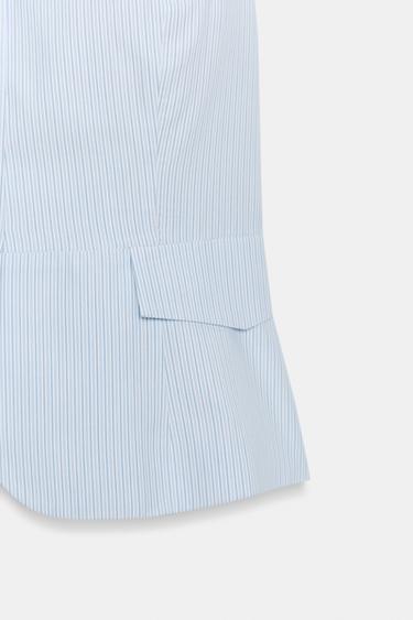 SHORT SLEEVE BUTTON-UP TOP - Blue/White by Zara - Image 5