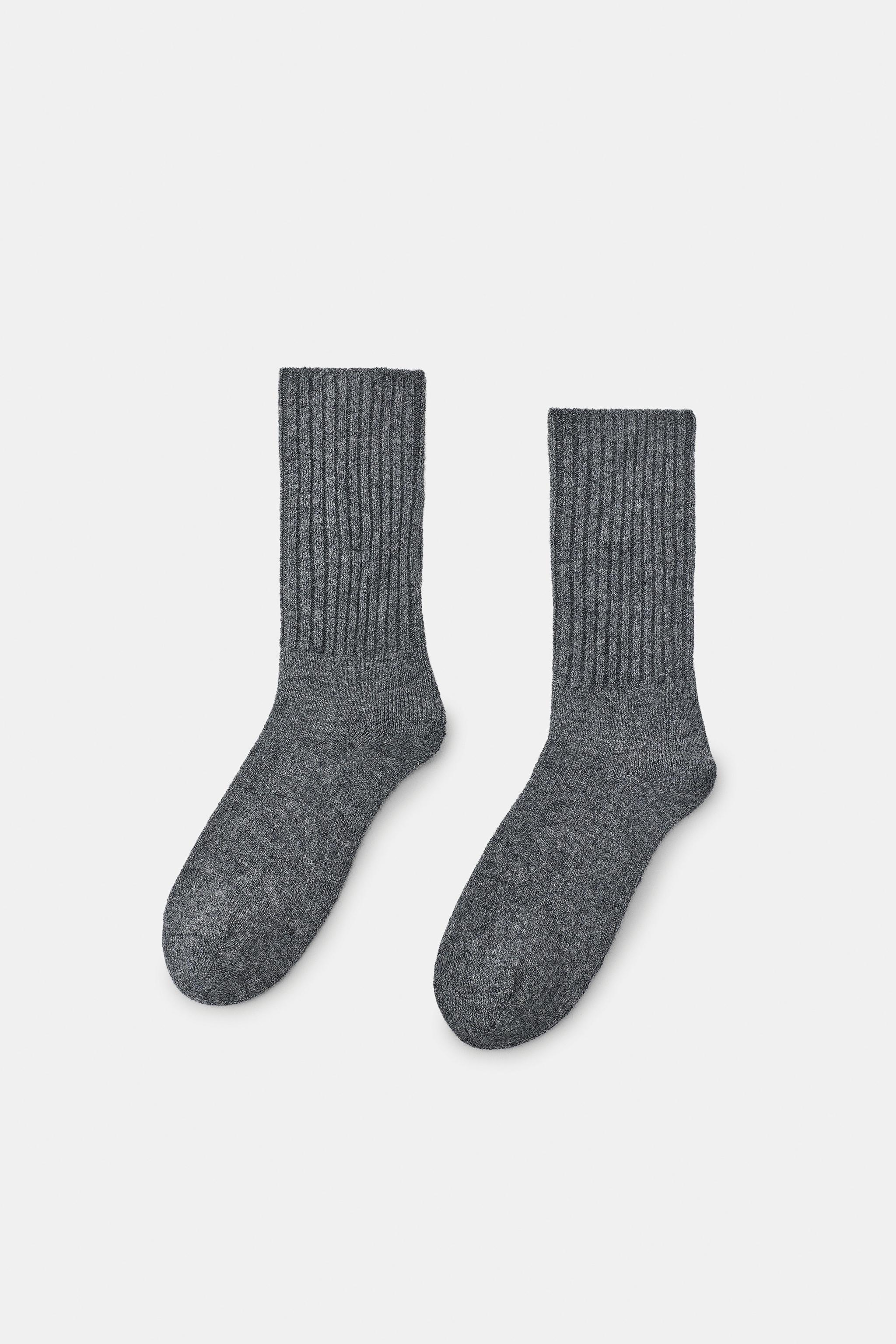 CHAUSSETTES CANNELÉ MÉLANGE LAINE