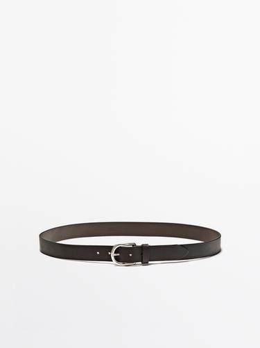 Cinturón piel napa - Marrón de Zara