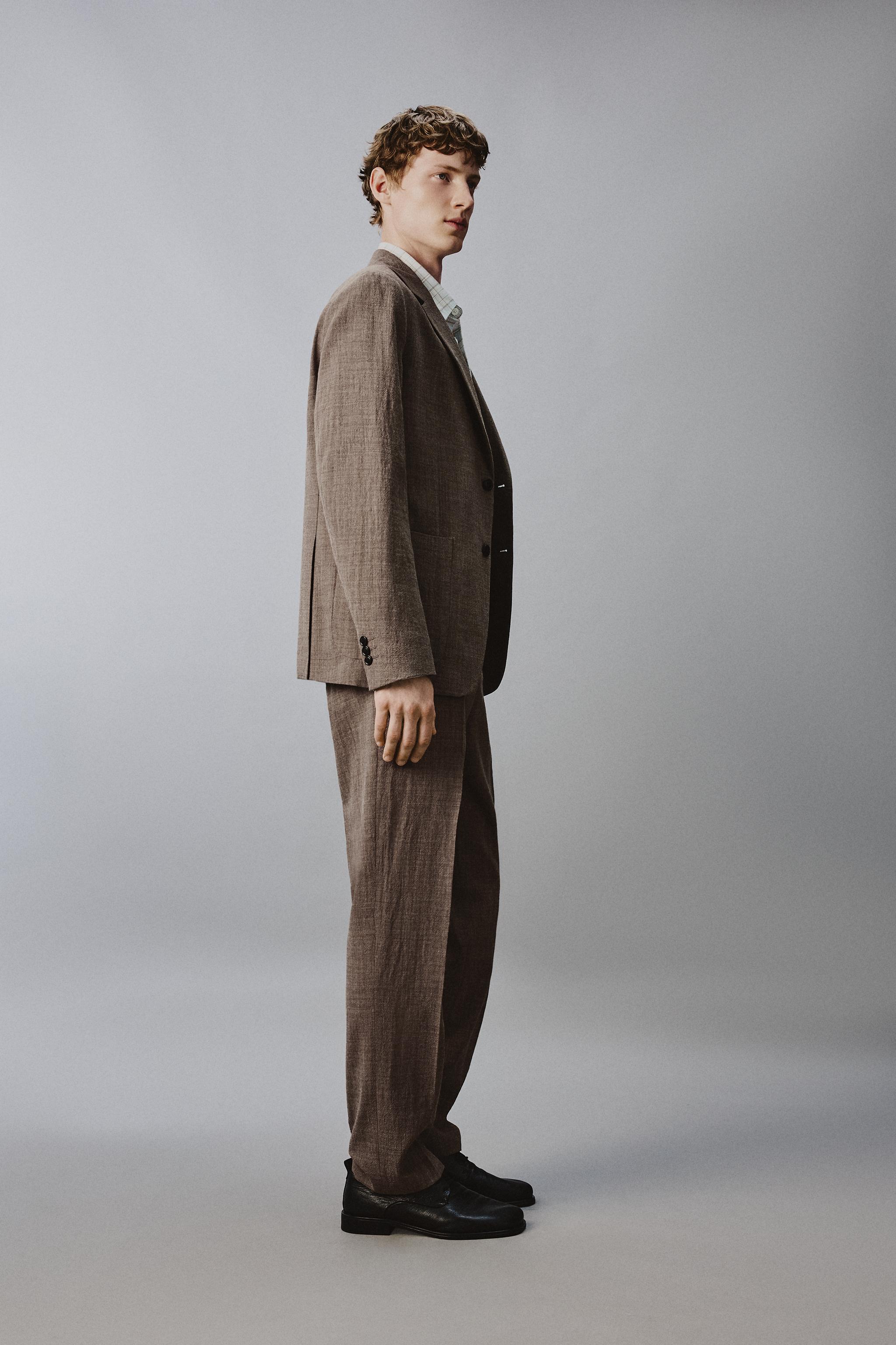 100% WOOL TEXTURED SUIT BLAZER