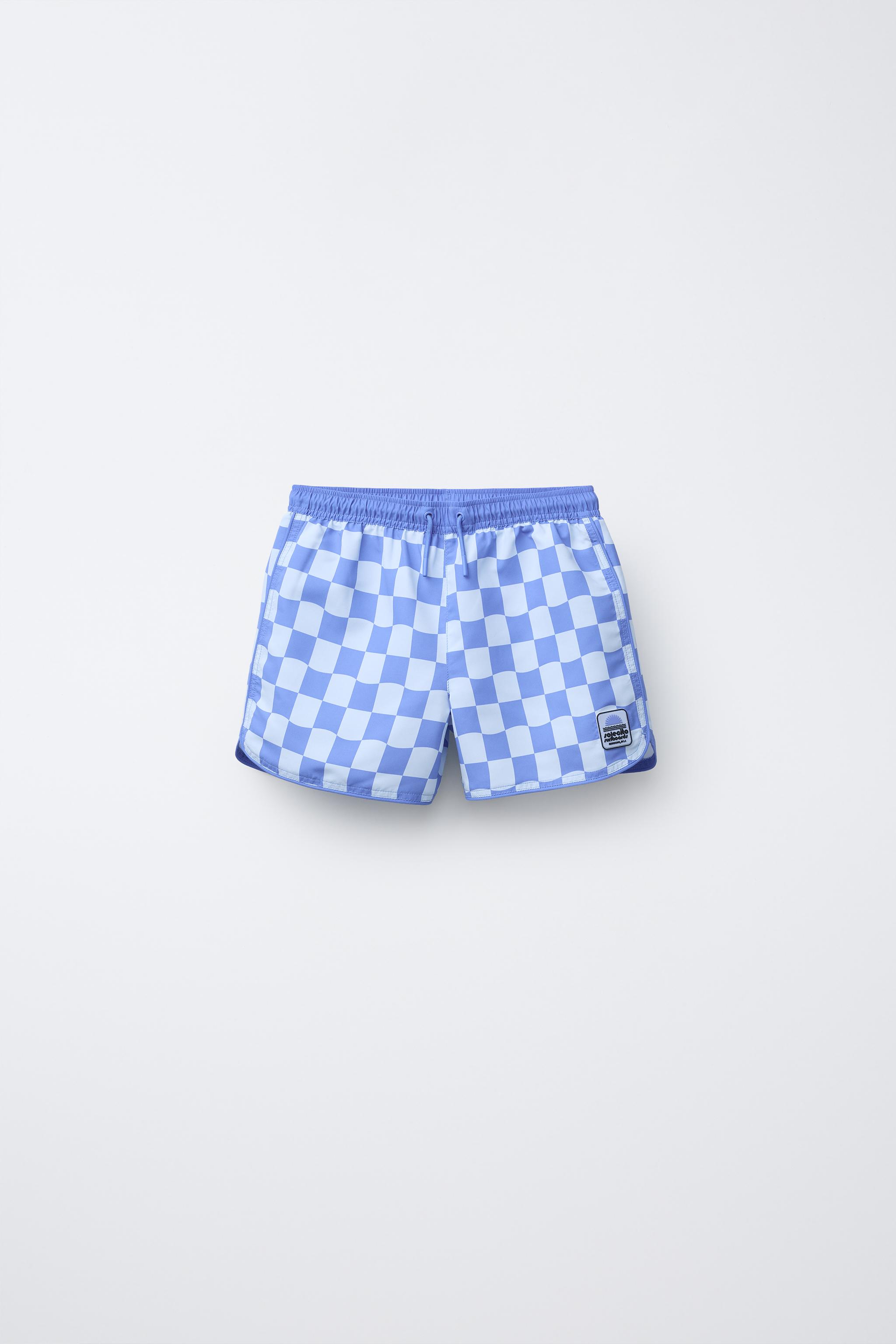 6-14 YEARS/CHECKERBOARD SWIM SHORTS - Yellow | ZARA Canada
