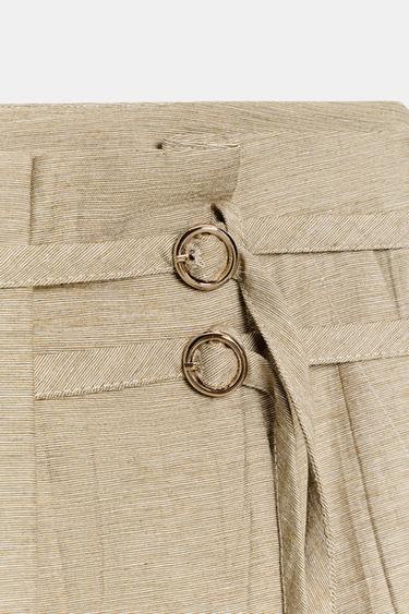 JUPE MI-LONGUE CEINTURE - Marron clair de Zara - Image 9
