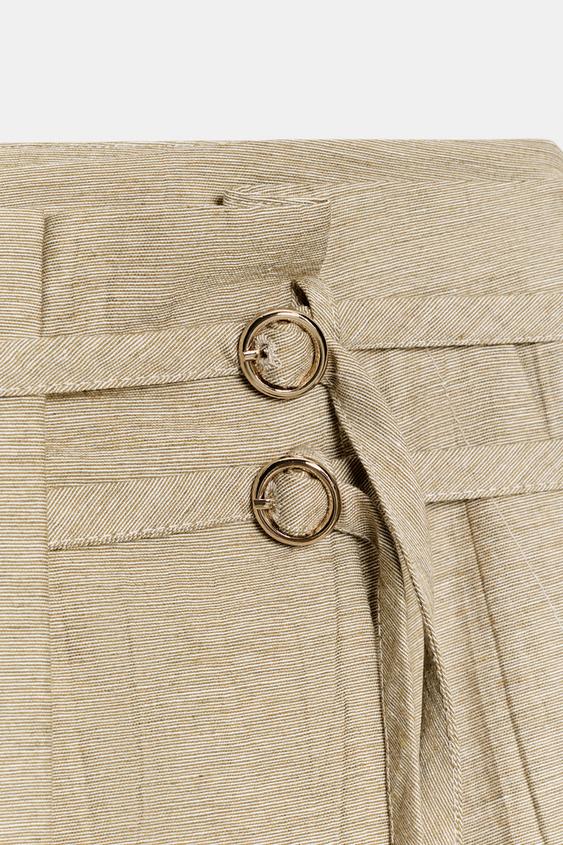 JUPE MI-LONGUE CEINTURE - Marron clair de Zara - Image 9
