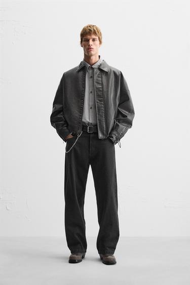 LEATHER EFFECT JACKET - Black by Zara - Image 0