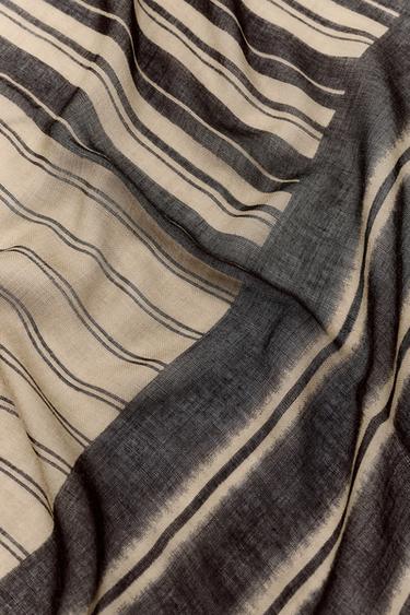 FOULARD À IMPRIMÉ RAYURES - Marron clair de Zara - Image 2