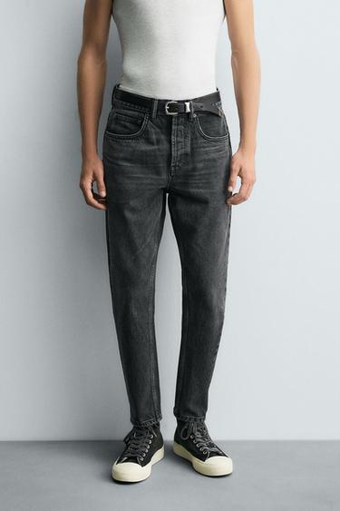 JEAN SLIM CROPPED FIT - Charbon de Zara