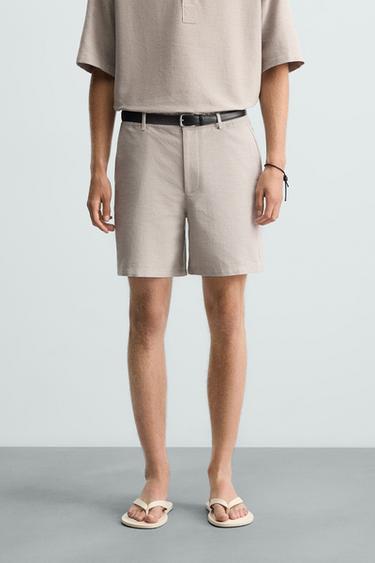 Zara RELAXED FIT SHORTS - Mid-gray