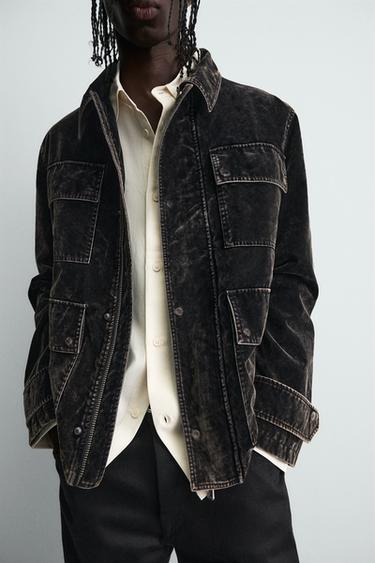 VELVET FLOCK JACKET - Brown by Zara - Image 6