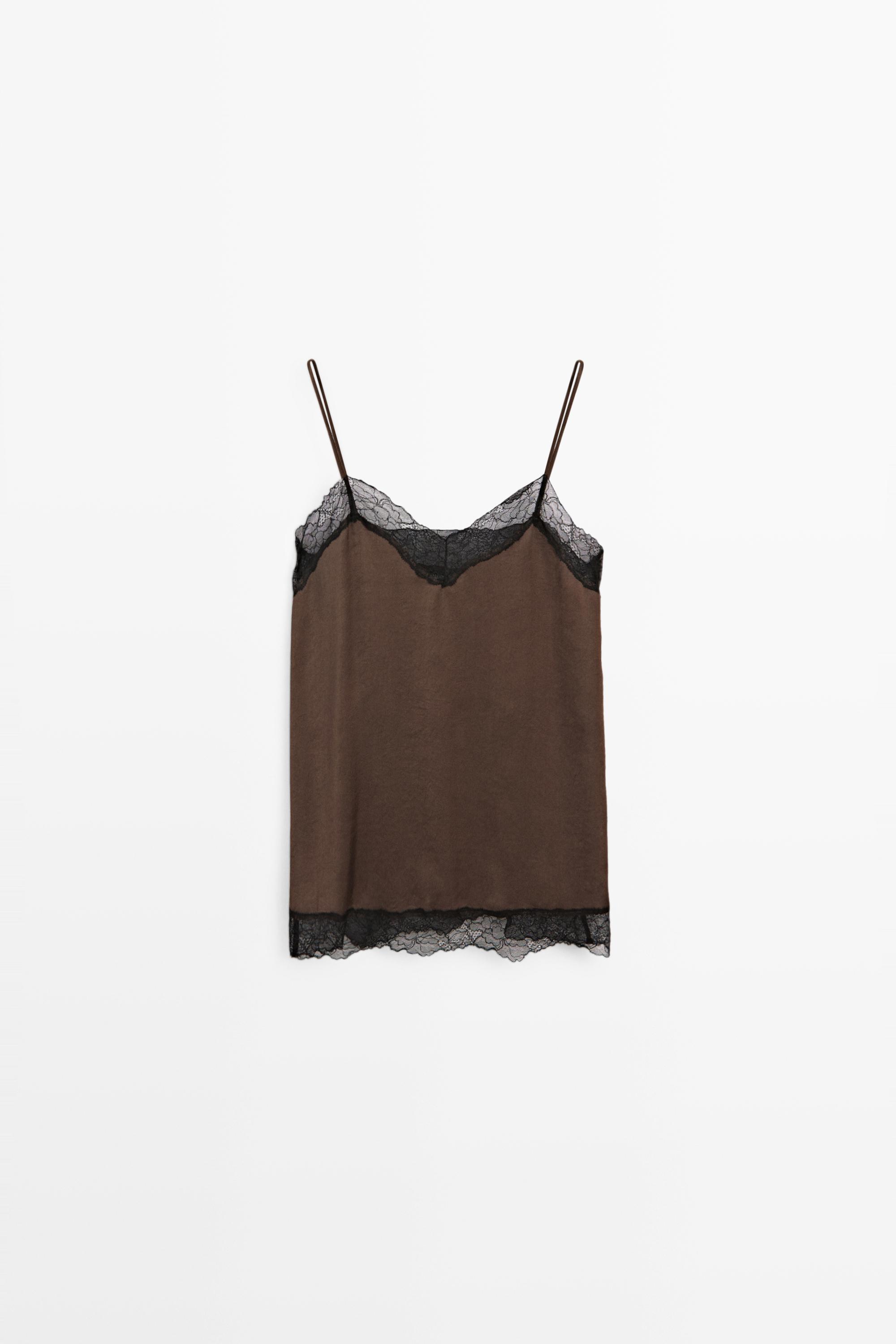 Contrast lace camisole top
