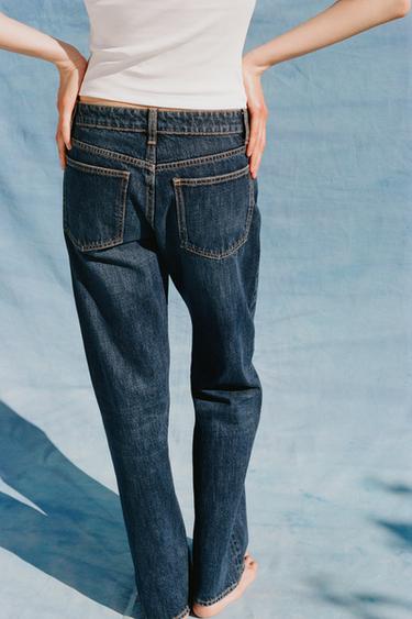 JEAN TRF À JAMBES LARGES TAILLE BASSE - Bleu marine de Zara - Image 2