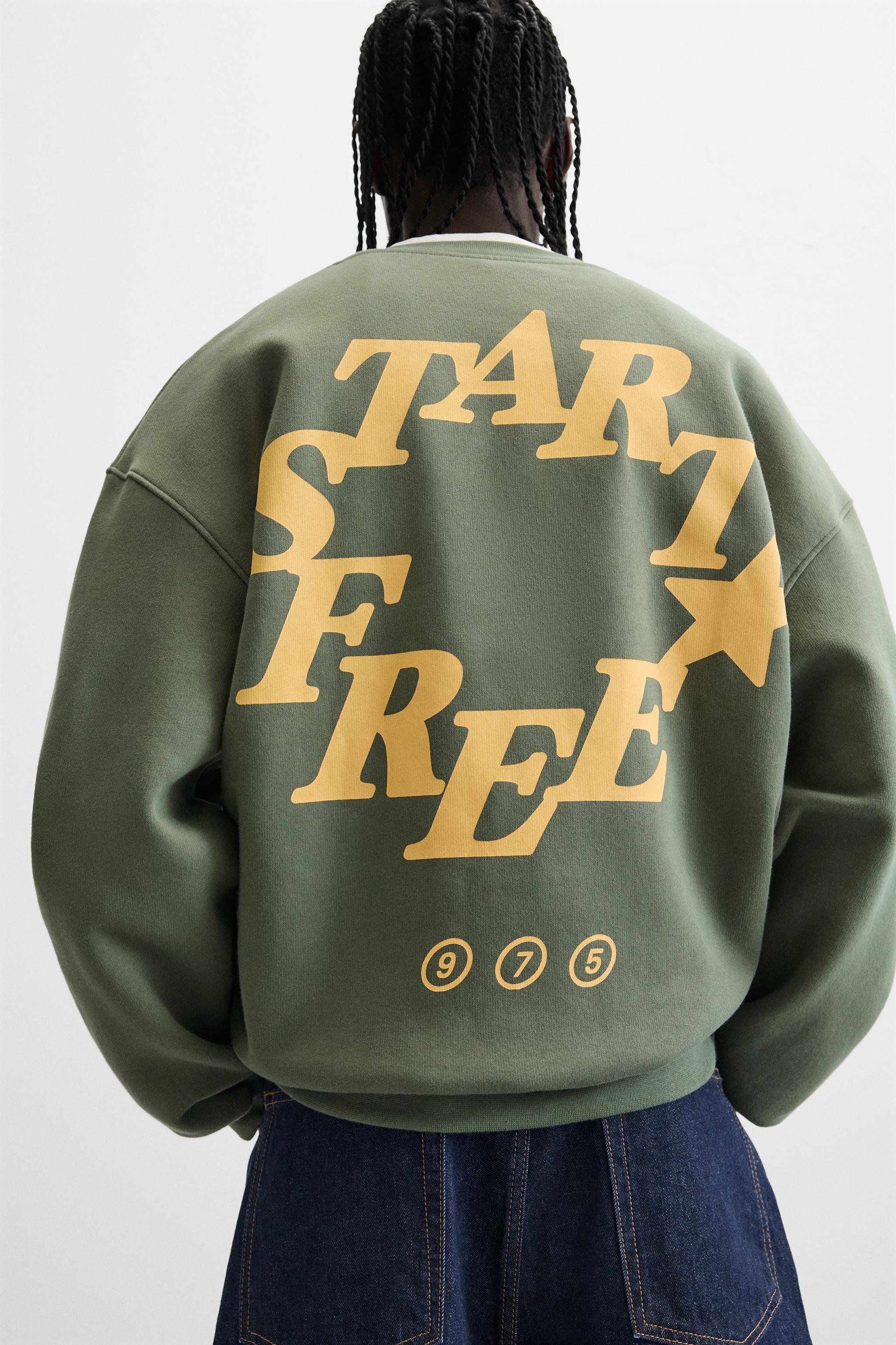 ★ZARA★ BOXY FIT PRINTED SWEATSHIRT BOXY FIT PRINTED SWEATSHIRT - Green | ZARA United States