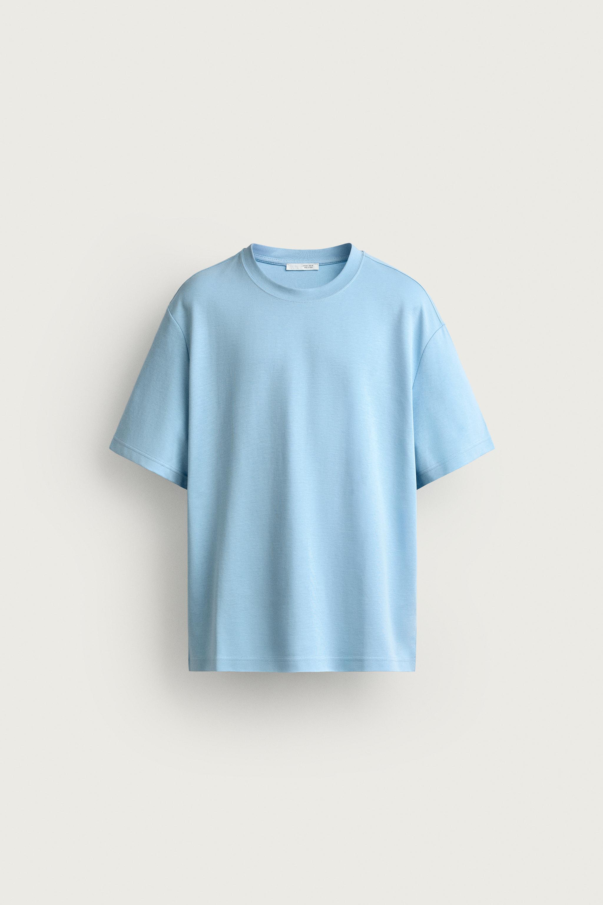 RELAXED FIT INTERLOCK T-SHIRT /04 — Light blue