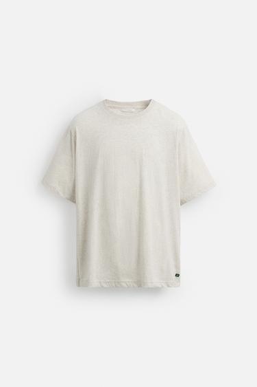 T-SHIRT RELAXED FIT - Beige chiné de Zara